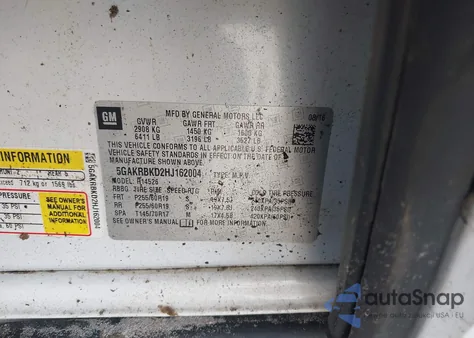 2017 Buick Enclave Leather z USA, uszkodzony, nr VIN 5GAKRBKD2HJ162004